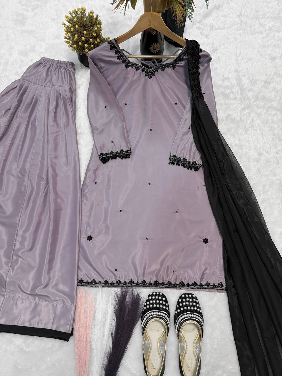 Editorial Lavender Beaded Couture